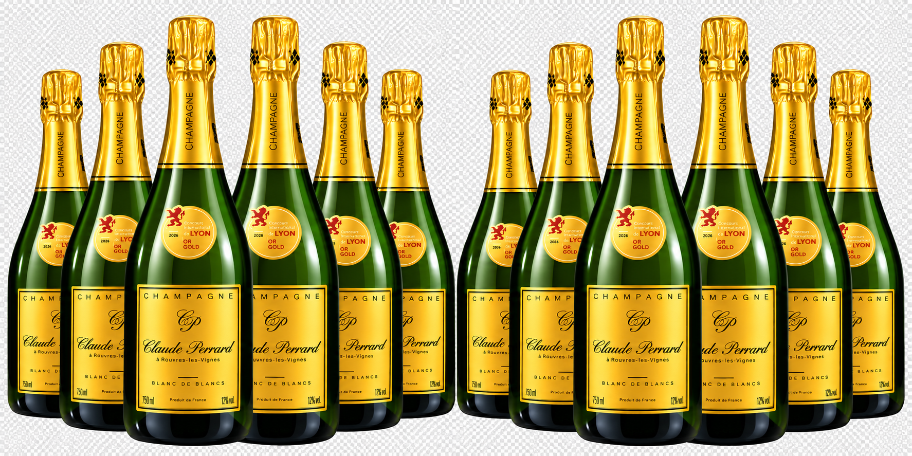 Champagne Blanc de Blancs - Claude Perrard et Fils 75cl - Qualité prix 12 bouteilles
