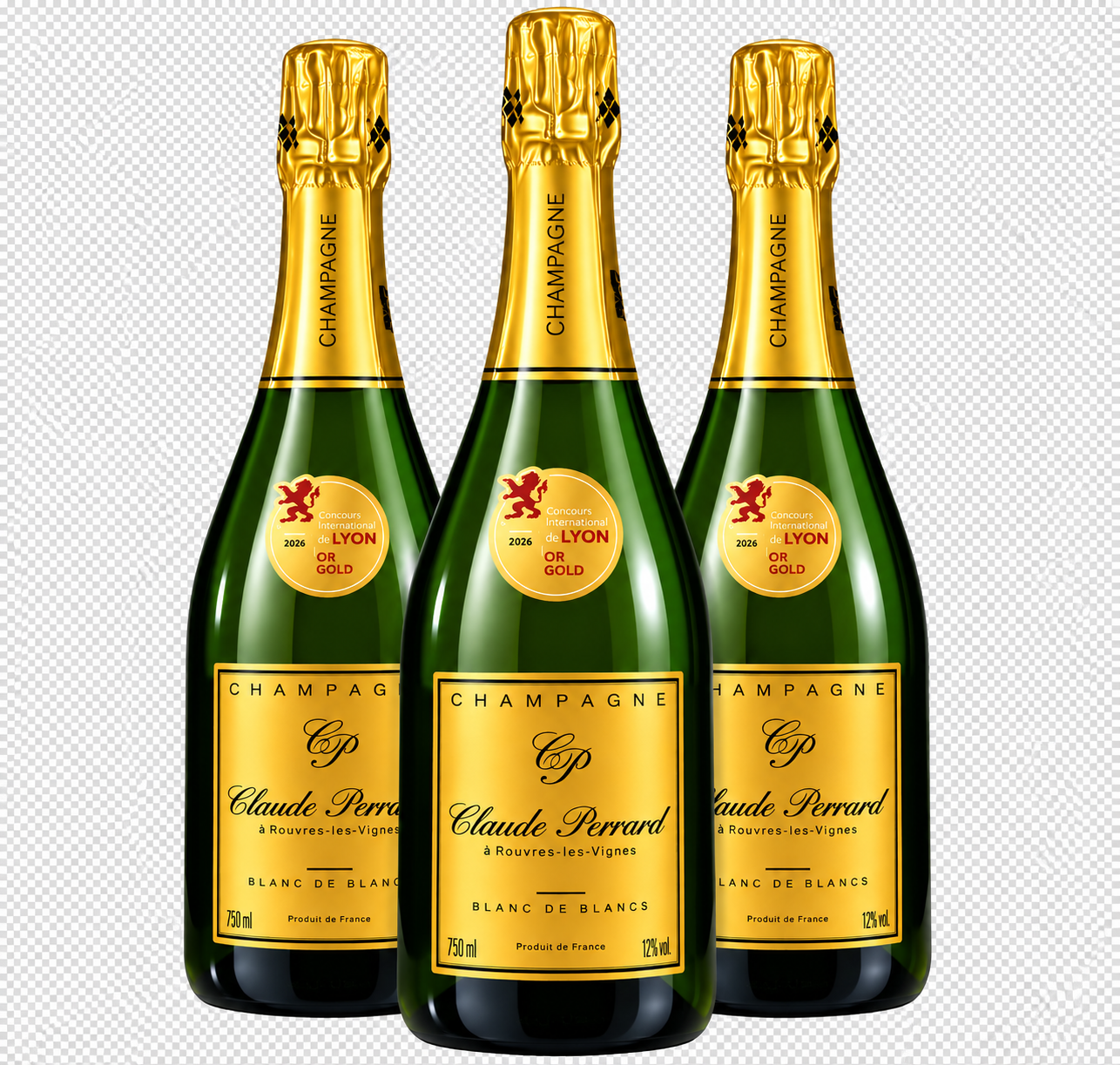 Champagne Blanc de Blancs - Claude Perrard et Fils 75cl - prix 3 bouteilles